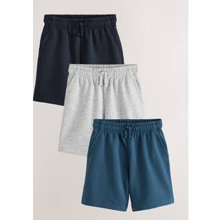 Next Navy/Blue/Grey Sporty Fit Basic Shorts 3 Pack (3-16yrs) - 110116cm