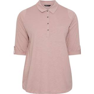 Yours Curve Yours Curve Pink Placket Jersey Shirt - 42