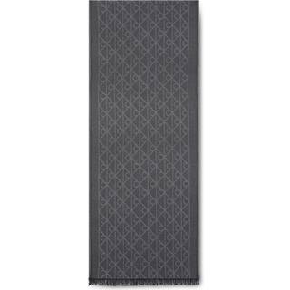 Wool Blend Emblem Logo Scarf - Grey - One Size