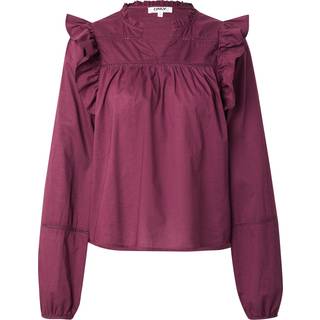 Only - Onledda Life Ls Frill V-Neck Top - 4828555 Mauve Wine