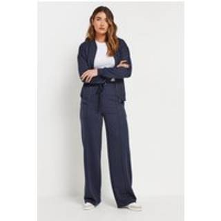 Lts Tall Navy Blue Seam Front Wide Leg Joggers Size Long > 10 - Long 10