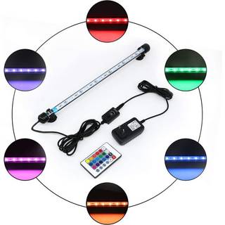 37 cm RGB akvarie armatur - 4W LED, med sugekopper, IP67, memory funktion