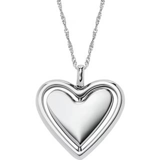 Fossil Legacy Heart Stainless Steel Rotating Pendant Ladies Necklace JF04836040