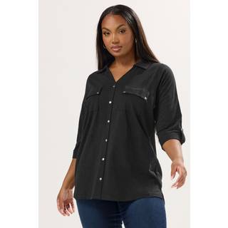 Yours Curve Yours Curve Jersey-skjorte med fuld placket - 46