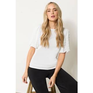 Lts Tall Ivory White Dobby Spot Sleeve Blouse 20 Lts | Tall Women's Shirts & Blouses