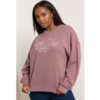 Yours Curve Yours Curve Pink 5th Avenue Crew Neck T-Shirt