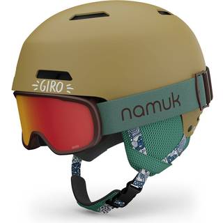 Giro Crue Combo Pack Smbrnsskihjelm - Snowboardhjelm med matchende briller til brn Drenge & piger Namuk Gold/Northern Lights XS 48,5-52 cm