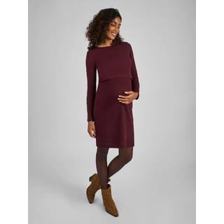 Jojo Maman Bébé JoJo Maman Bébé Wine Red Ribbed Mini Maternity & Nursing Dress - Medium