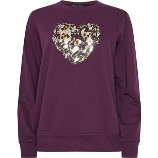 M & Co M & Co Purple Animal Print Heart Sweatshirt
