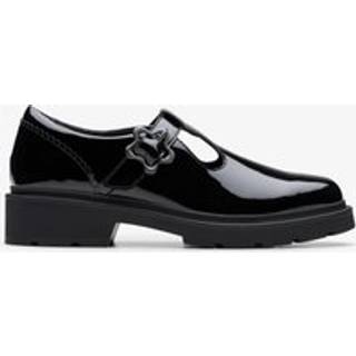 Clarks Clarks Eris Hope Hyttesko med sløjfe i læder til ældre piger - EU 37 (UK 4 G)