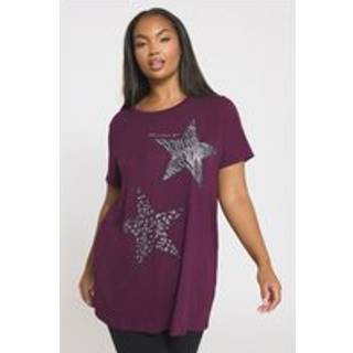 Yours Curve Yours Curve Purple Placement T-Shirt