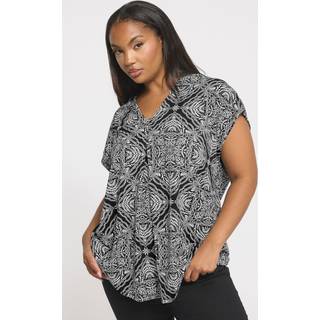 Yours Curve Yours Curve Charcoal Black Crepe Pleated Front Top