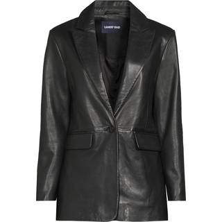 Lands' End Lands' End Black Leather Blazer
