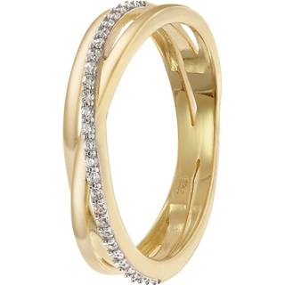 trendor 28012 Damenring 925 Silber Vergoldet mit Zirkonias