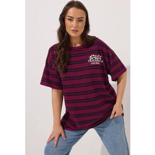 Yours Curve Yours Curve Red Stripe T-Shirt With Pocket