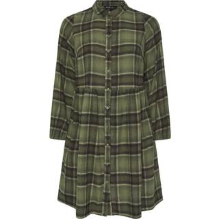 Yours Curve Yours Curve Green Check Shirt Dress
