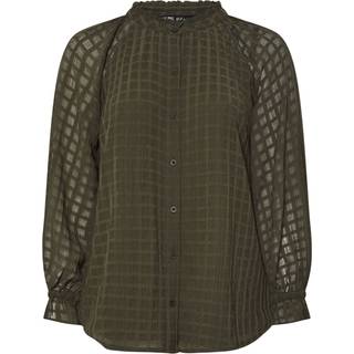 Yours Curve Yours Curve Tekstureret Bluse med Flæseudskæring