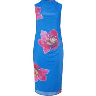 Yours Curve Yours Curve Blue Limited Placement Flower Mesh Dress - 44