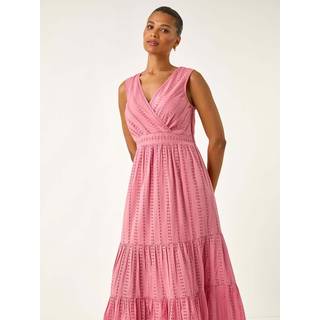 Roman Roman Broderet Midi-kjole med V-hals - 42