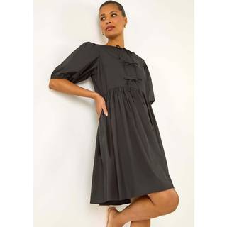 Roman Roman Black Tie Front Smock Dress - 48
