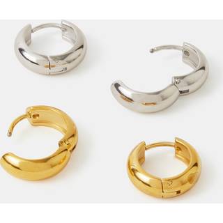 Accessorize Accessorize 2-pakke med hoop-øreringe i rustfrit stål
