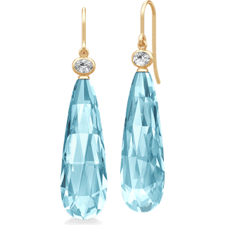 Julie Sandlau Ofelia Drop øreringe i forgyldt med Ice Blue krystal