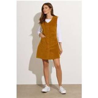 M & Co M & Co Cord Button Through Pinafore - 44