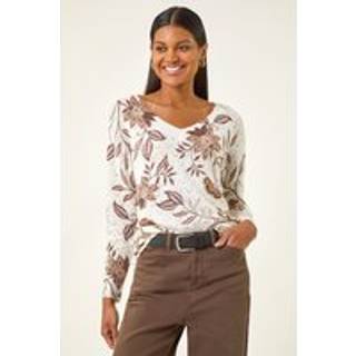 Roman Romersk blomsterprintet strikket trøje med V-hals