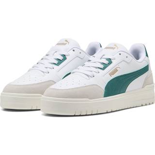 PUMA Shuffle Downtown Sneakers Unisex, Shoes, White/Wild Green/Vapor Gray, 48 - Vapor Gray - 48