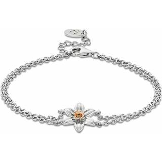 Nature's Wonder Sterling Silver Daffodil Double-Chain Bracelet