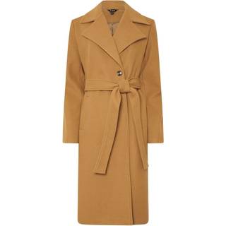 Lts Tall Beige Brown Formal Wrap Belted Midi Coat 20 Lts | Tall Women's Longline Coats