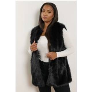 Yours Curve Yours Curve Black Fur Gilet