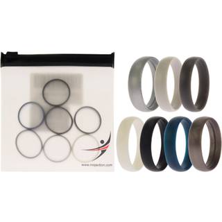 Silikone bryllup 6mm glat solid ring sat af ROQ for m?nd - 7 x 13 mm ring