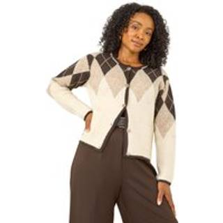 Roman Roman Petite Knapcardigan i Argyle-strik