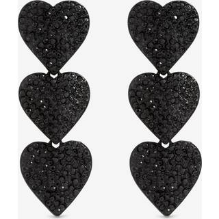 Mood Mood Jet og krystal tredobbelte Hjerteformede statementøreringe