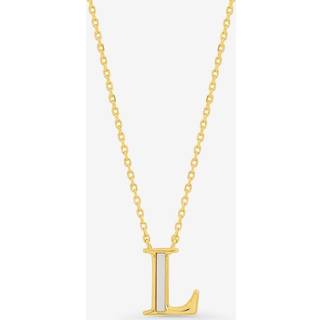 Inicio Inicio Gold Tone Mother of Pearl L Initial Pendant