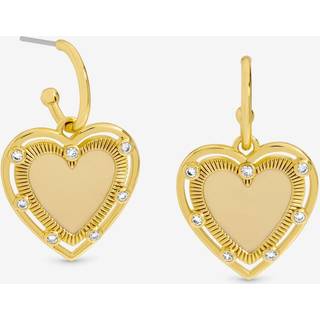Inicio Inicio Gold Inicio 14K Gold Plated Textured Heart Charm Hoop Earrings