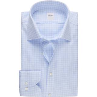 Stenströms Lyseblå Skjorte i ternet twill | Herre |Herreskjorter | Slimline | Størrelse: 40 | Lyseblå | Checked | Lange Ærmer