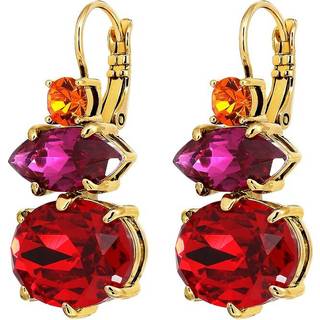 DYRBERG/KERN PARSANA ØRERING 470065 (Gold, Red, ONESIZE)