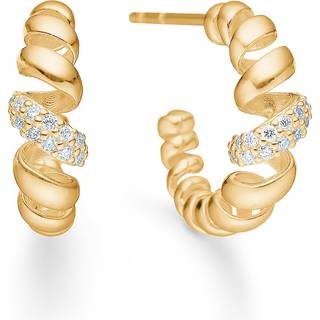 Mads Z SWIRL W. DIAMOND 14 karat guld øreringe