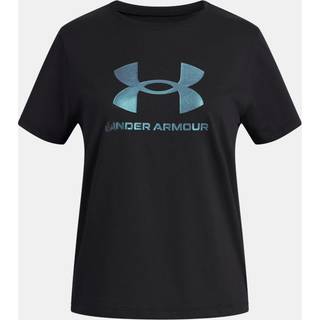 Under Armour Rival Shimmer Girls' Short Sleeve Black / White YLG (149 - 160 cm)
