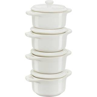 Staub Ceramique Cocotte sæt 4-dele, Rund, Elfenben-Hvid, Keramisk