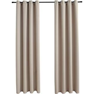 Mørklægningsgardiner Med Metalringe - Beige / 140 x 245 cm