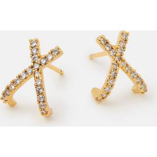 Accessorize Accessorize Belagte 14ct Pavé X Øreringe