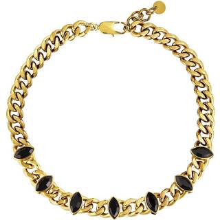 DYRBERG/KERN PUNICA HALSKÆDE 470056 (Gold, Black, ONESIZE)