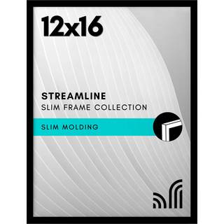 AMERICANFLAT 12X16 Billedramme med poleret plexiglass - Streamline Collection - tynd grænse -billedramme til vægvisning - hængende hardware inklu