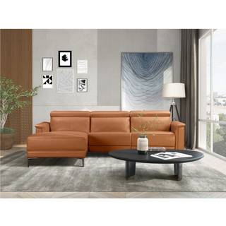 3 pers. sofa med 1 manuel hvilestol i Cognac PU