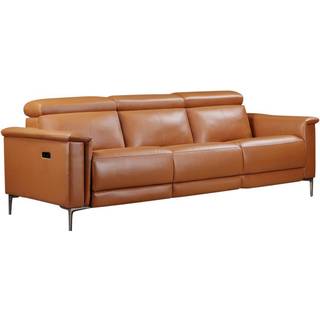 3-personers sofa med 2 elektriske hvilestole Cognac PU