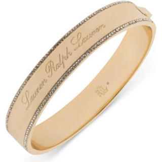 Lauren Ralph Lauren Lauren Ralph Lauren armring i guld med skrift og krystaldetaljer