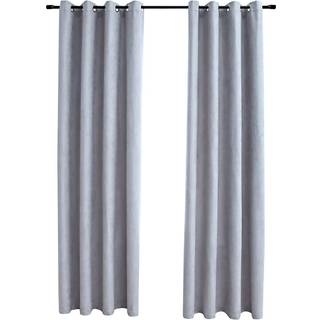 Mørklægningsgardiner Metalringe - 2 / Grå / 140 x 245 cm